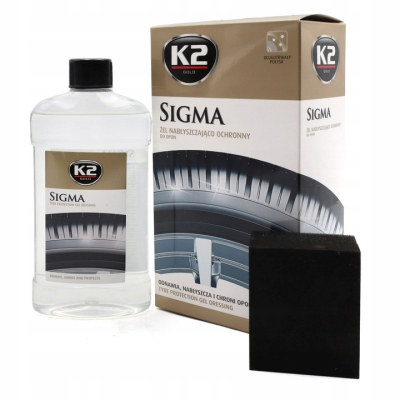K2 SIGMA ŻEL DO NABŁYSZCZANIA OPON GUMY 0,5L gąbka
