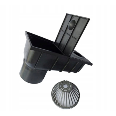 Osadnik rynny Czyszczak rynnowy Rewizja Studzienka 110mm CZARNY