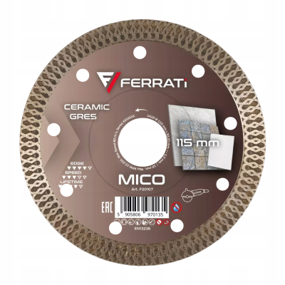 FERRATI TARCZA DIAMENTOWA TNĄCA MICO Ø 115MM x 22,23 MM