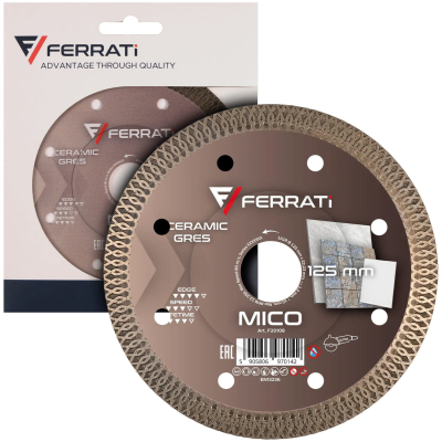 Tarcza diamentowa tnąca 125mm Ferrati Mico F20108 na sucho, ceramika i gres