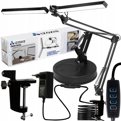 Lampka biurkowa Izoxis Lampka Uchwyt Stojak czarny moc do 24 W