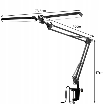 Lampka biurkowa Izoxis Lampka Uchwyt Stojak czarny moc do 24 W