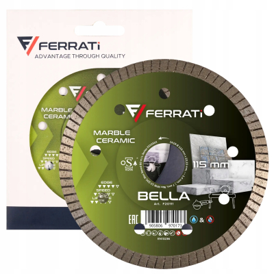 FERRATI TARCZA DIAMENTOWA TNĄCA BELLA Ø 115MM x 22,23 MM