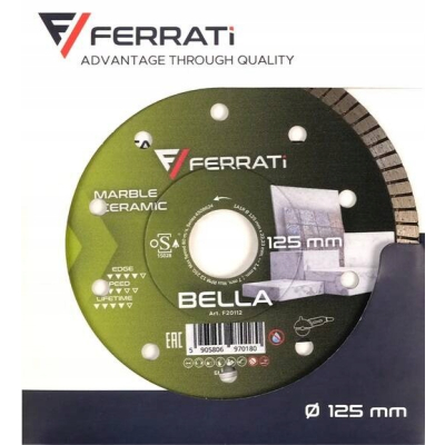 FERRATI TARCZA DIAMENTOWA TNĄCA BELLA Ø 125MM x 22,23 MM