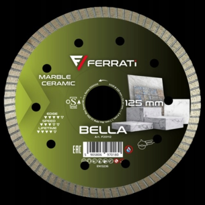 FERRATI TARCZA DIAMENTOWA TNĄCA BELLA Ø 125MM x 22,23 MM