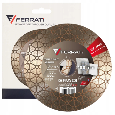 FERRATI TARCZA DIAMENTOWA TNĄCA I SZLIFUJĄCA GRADI Ø 125MM x 22,23 MM 2in1