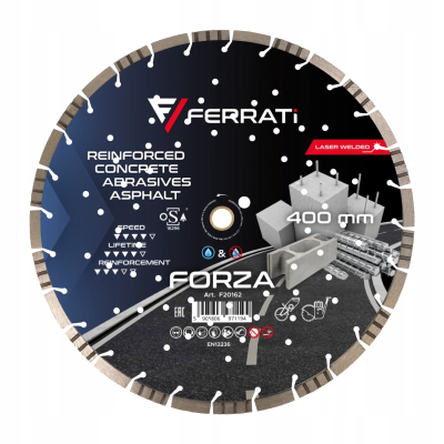 Tarcza diamentowa tnąca 1A1RSS 400mm 25,4-F4mm FORZA FERRATi