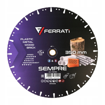 FERRATI TARCZA DIAMENTOWA TNĄCA SEMPRE Ø350mm x 25,4mm