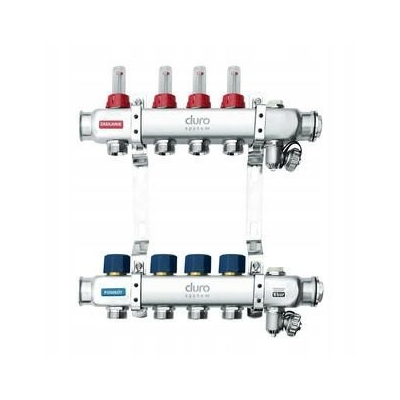Rozdzielacz do podłogówki R-4 sekcje Duro System ZE STALI KWASOODPORNEJ