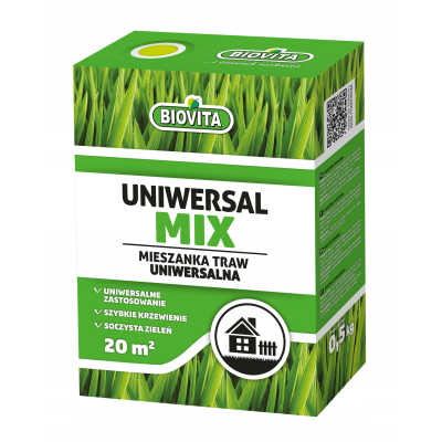 Trawa Uniwersalna Nasiona Traw Uniwersalmix 0,5kg 20m2 Biovita UNIWERSALMIX