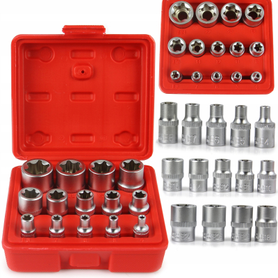 KLUCZE NASADKI TORX E4-E24 3/8' 1/2' KPL 14 EL