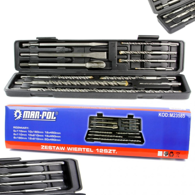 Zestaw wierteł Mar-Pol M23585 SDS-Plus 12 sztuk
