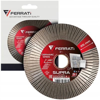 FERRATI TARCZA DIAMENTOWA TNĄCA I SZLIFUJĄCA SUPRA Ø 115MM x 22,23MM 3in1