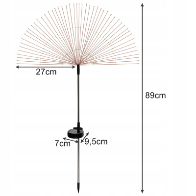 Lampa solarna wbijana dmuchawce Gardlov czarny 89 cm 2 szt.