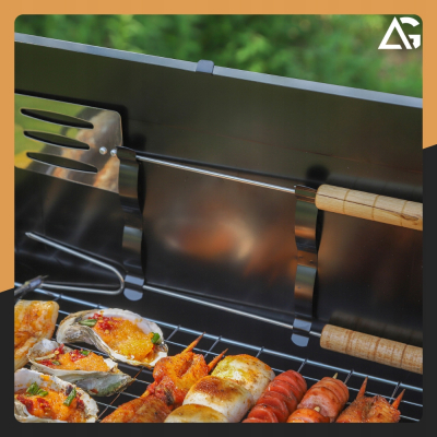 GRILL WĘGLOWY OGRODOWY TURYSTYCZNY SKŁADANY WALIZKA PRZENOŚNY BBQ AKCESORIA