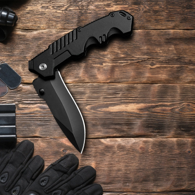 NÓŻ SKŁADANY TAKTYCZNY SURVIVAL MYŚLIWSKI FINKA CAMPING DO CIĘCIA OSTRY