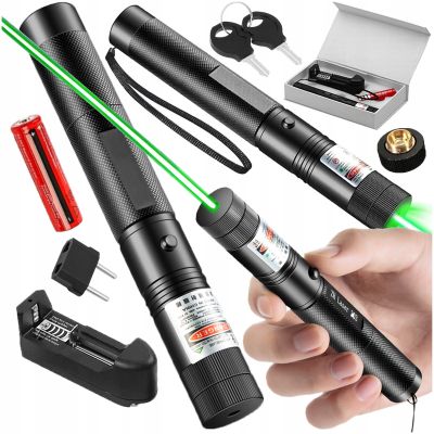 LASER WSKAŹNIK LASEROWY MOCNY ZIELONY PUNKTOWY AKUMULATOR ŁADOWARKA 4w1