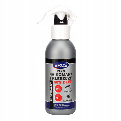 BROS NA KOMARY, KLESZCZE 50% DEET TROPIKALNY 130ml